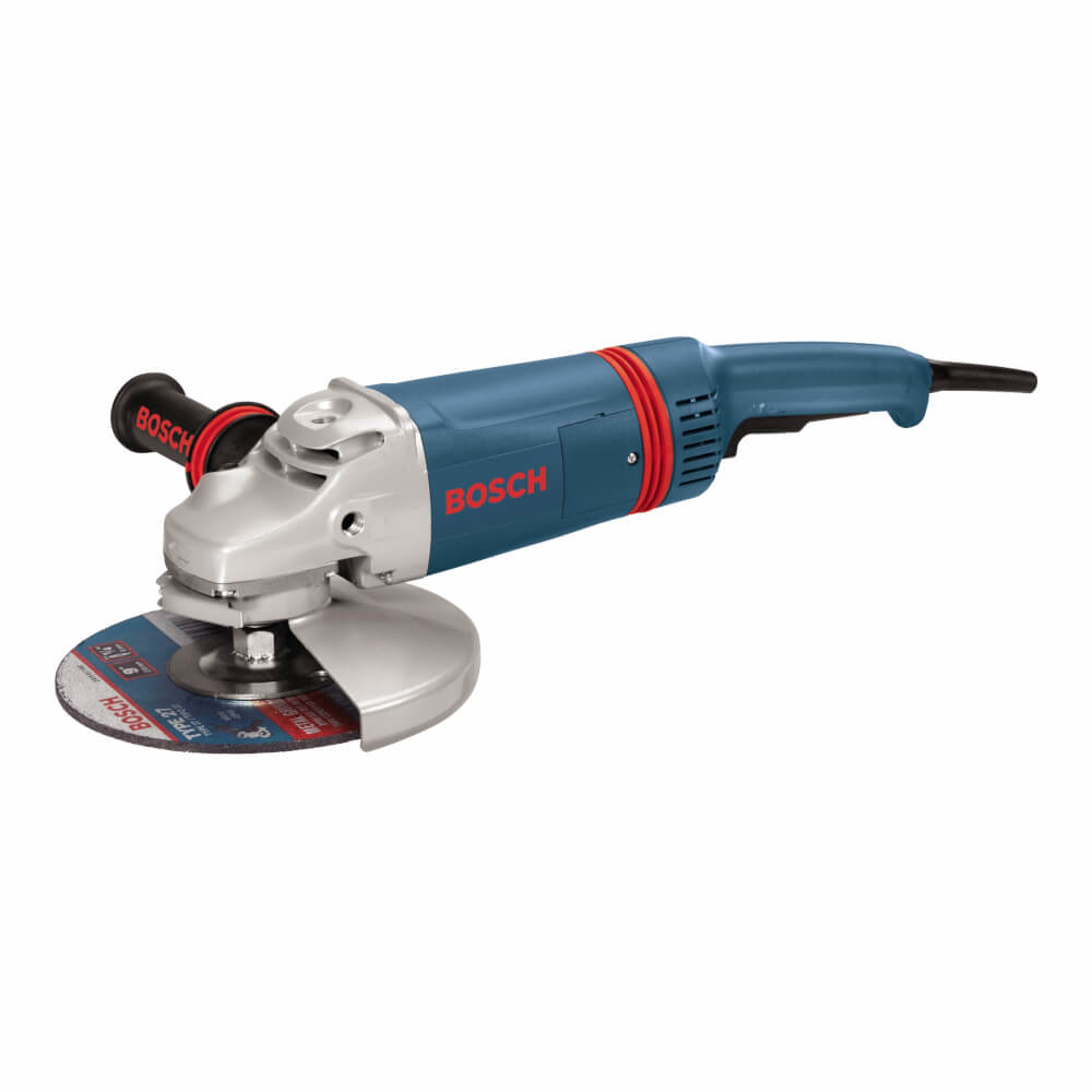 9 In. 15 A Large Angle Grinder with Rat Tail Handle