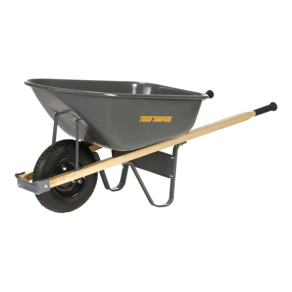 Wheelbarrow, 6 cu. ft. steel tray, flat-free tire, C Series