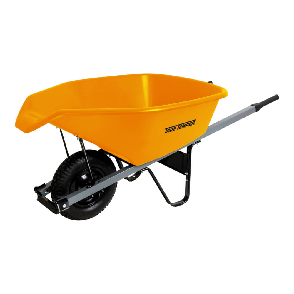 Wheelbarrow, 6 cu. ft. poly tray, EZ Pour