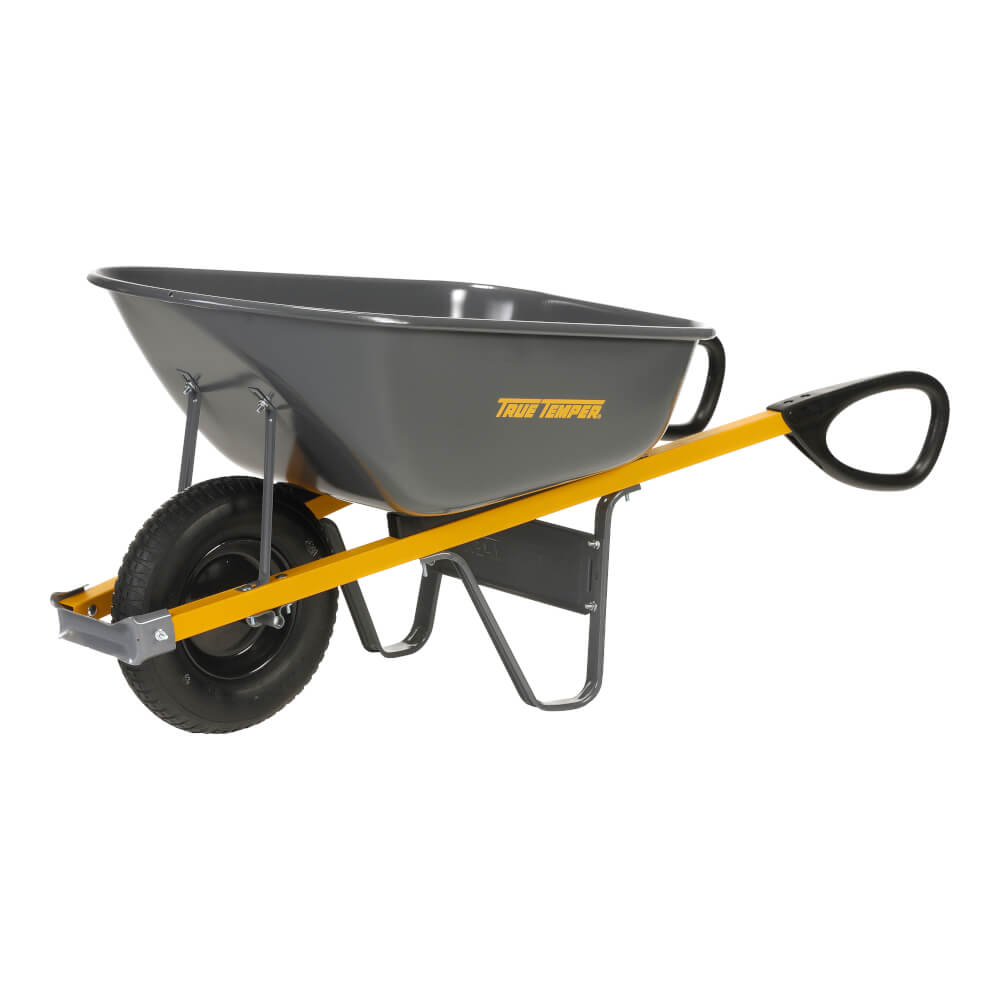 Wheelbarrow, 6 cu. ft. steel tray, ErgoLoop grips