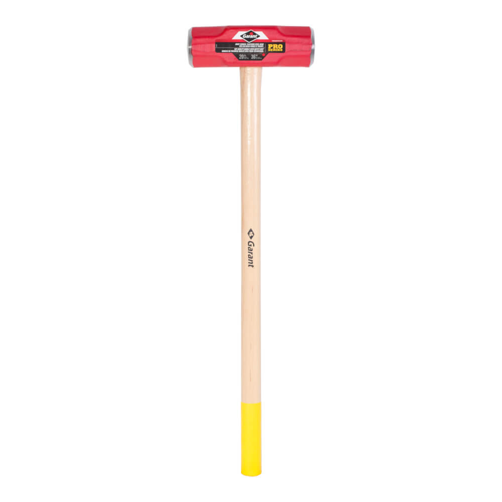 Sledge hammer, d. face, 20 lbs, 36&quot; hickory hdle, safety grip