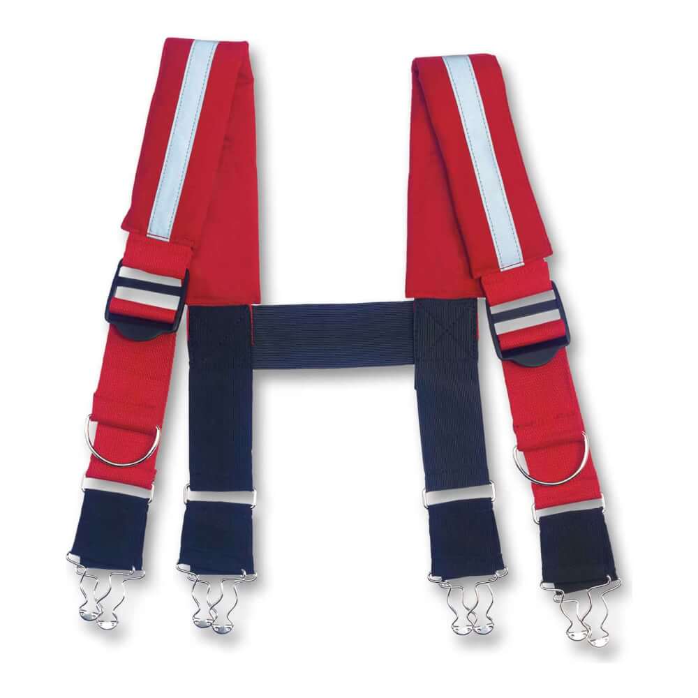 ProFlex&reg; GB5093 30&quot; Red Suspenders-Quick Adj Reflective Firefighting Suspenders