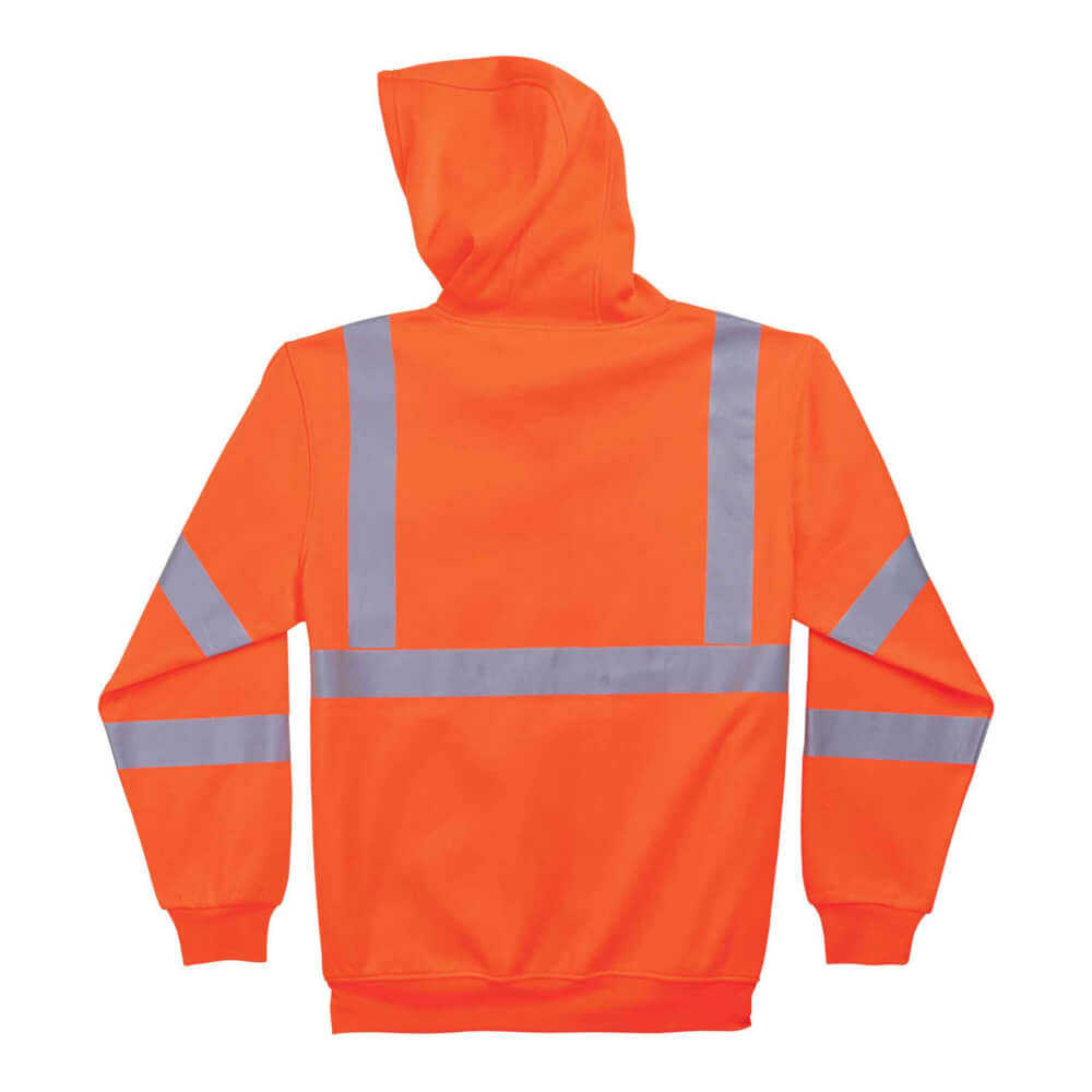 ProFlex&reg; 8392 L Orange Class 3 Zipper Hooded Sweatshirt zip-up-hoodie