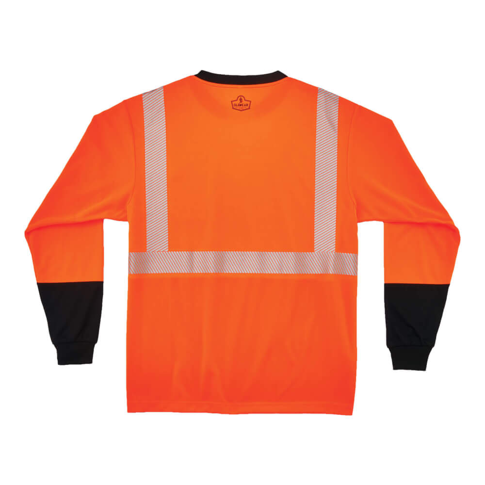 ProFlex&reg; 8281BK 5XL Orange Type R Class 2 Black FrontLong Sleeve T-Shirt