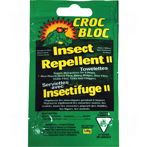 Croc Bloc&trade; 6-hr Insect Repellent Towelettes