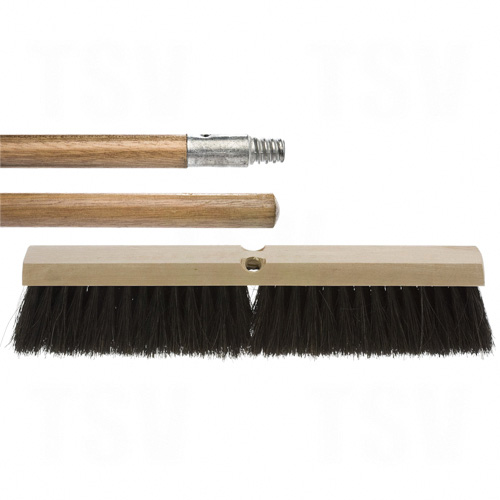 BROOM 24&quot; MEDIUM TAMPICOBLACK &amp; HANDLE