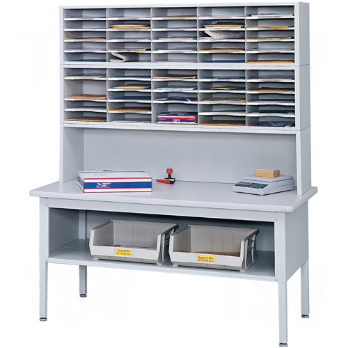 E-z Sort&reg; Mailroom Furniture-sorting Tables With Shelf-base Table With Shelf