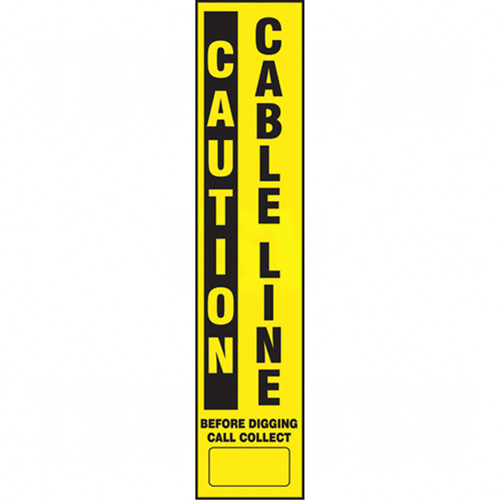 Flexible Marker Stake Decals - Caution Cable Line
