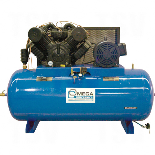 Industrial Series Air Compressors - 30 HP Horizontal Compressor - Two Stages