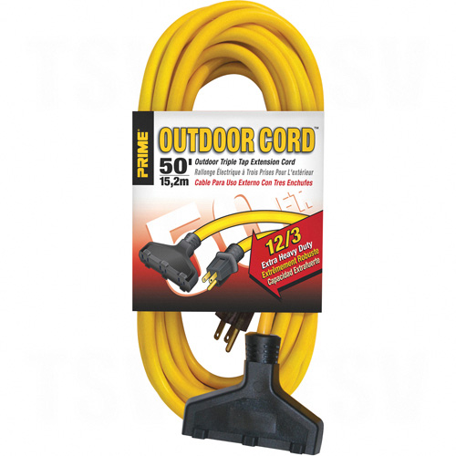 Outdoor Vinyl Triple Tap Extension Cord