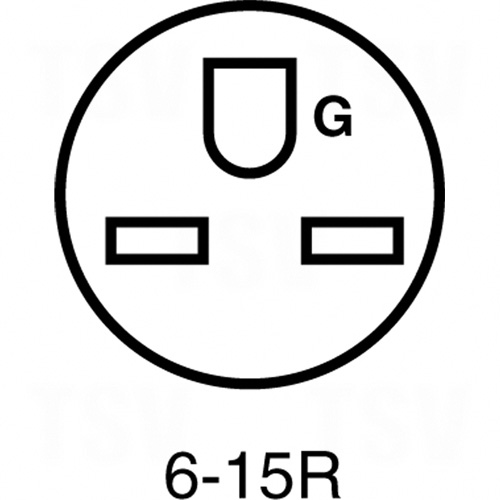 15A 250V 2-Pole 3-Wire Grounding Straight Blade Connector