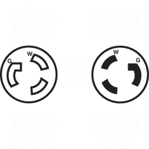 15A 250V 2-Pole 3-Wire Grounding Locking Plug